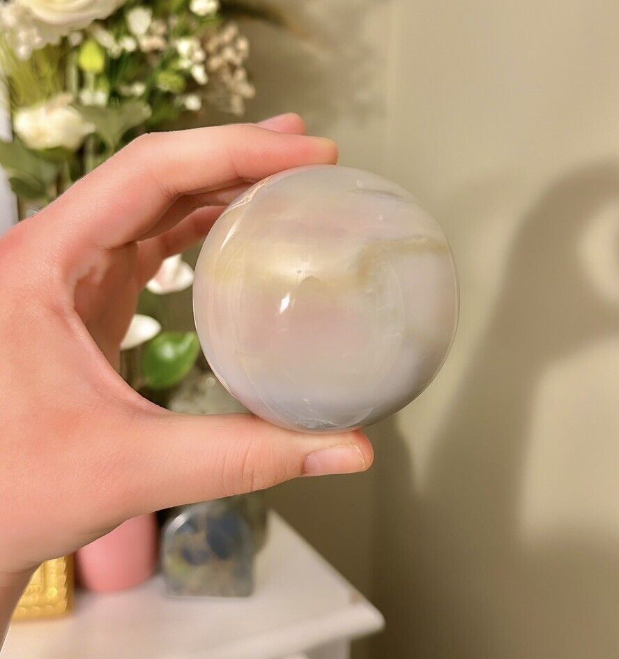 dreamy pastel ocean jasper sphere from madagascar 💗 pink, lilac, blue & yellow