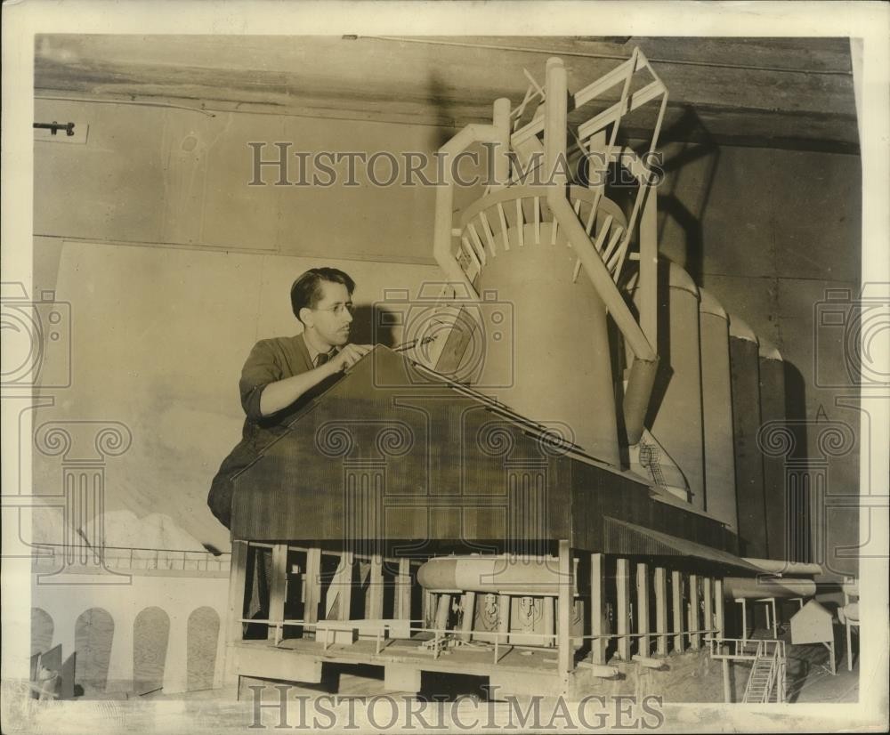 1939 Press Photo Steel Plant Model Unit under Construction - ney18825 1939 Press Photo Steel Plant Model Unit under Construction - ney18825