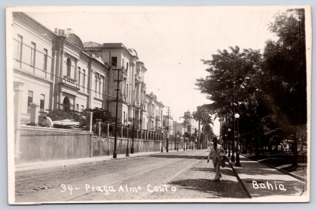 Bahia Antique Brazil Postcard SALVADOR Praca Almirante Couto 1910s RPPC