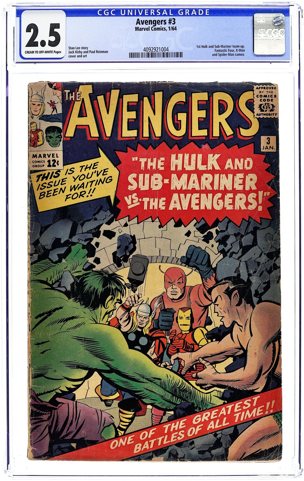 Avengers #3 CGC 2.5 1964 4092921004