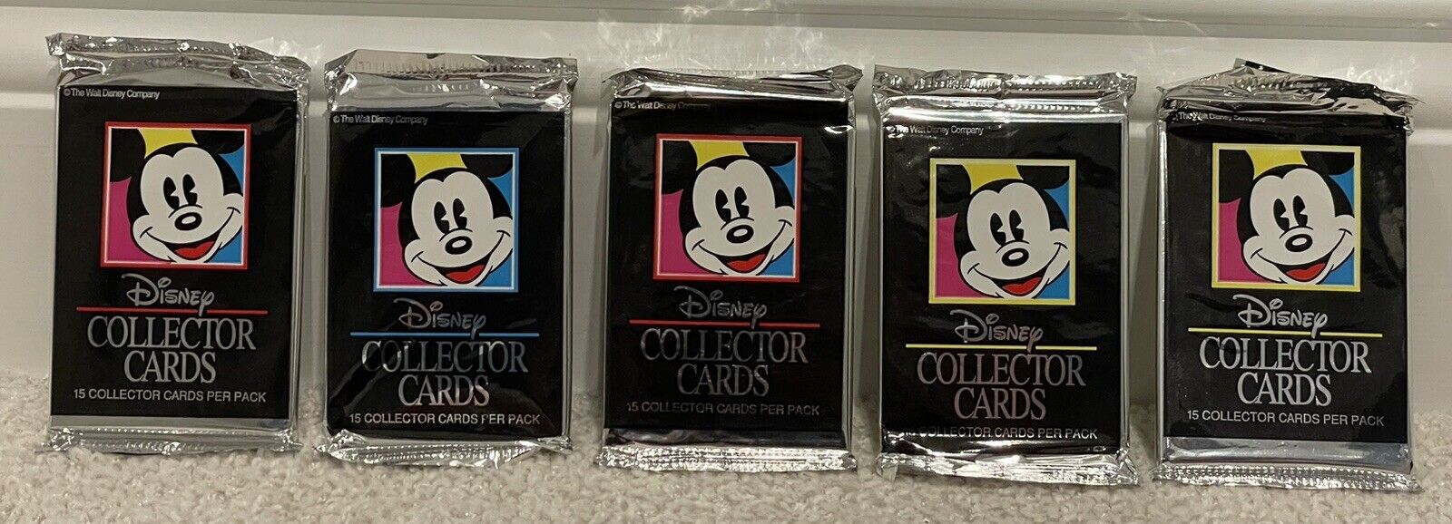 (5) 1991 Collector's Cards Packs New Factory Sealed Mickey Mouse Disney