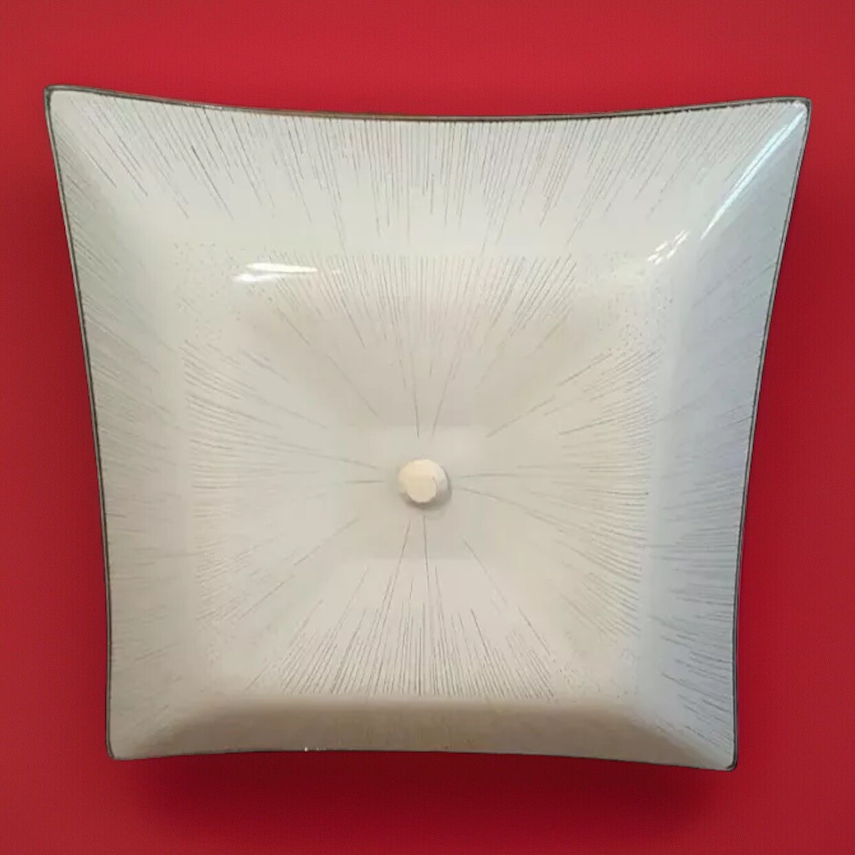 Vintage 1960s-1970s MCM Retro 3D Atomic Large Square Ceiling Light Fixture Vintage 1960s-1970s MCM Retro 3D Atomic Large Square Ceiling Light Fixture