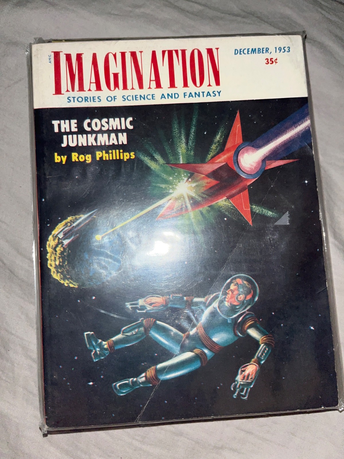 1953 Imagination Stories of Science Fiction & Fantasy Pulp Cosmic Junkman Cover 1953 Imagination Stories of Science Fiction & Fantasy Pulp Cosmic Junkman Cover