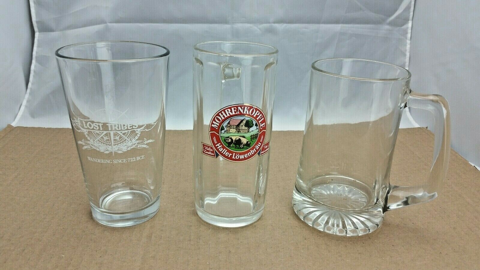 Three Vintage Beer Glasses 2 Are Beer Mugs Three Vintage Beer Glasses 2 Are Beer Mugs