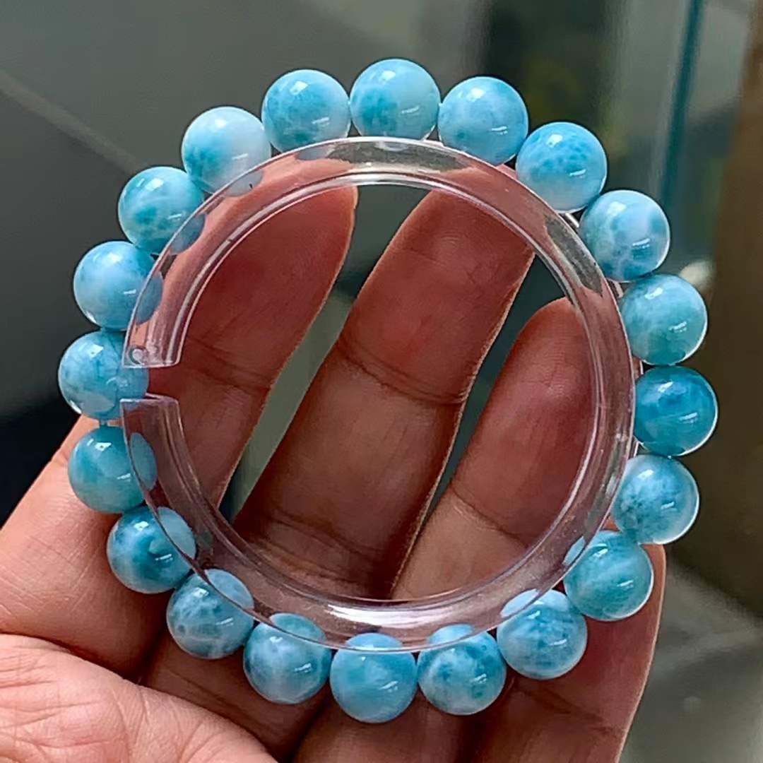 Natural Larimar quartz Bracelet handmade crystal gem bead 10mm Natural Larimar quartz Bracelet handmade crystal gem bead 10mm