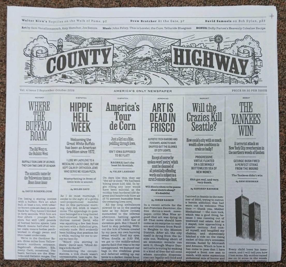 County Highway Newspaper 8 Issues, Includes Sept/Oct 2026 Free US Shipping County Highway Newspaper 8 Issues, Includes Sept/Oct 2026 Free US Shipping