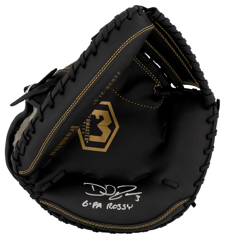 David Ross Signed Franklin Fieldmaster Black Baseball Glove w/G-Pa Rossy -SS COA