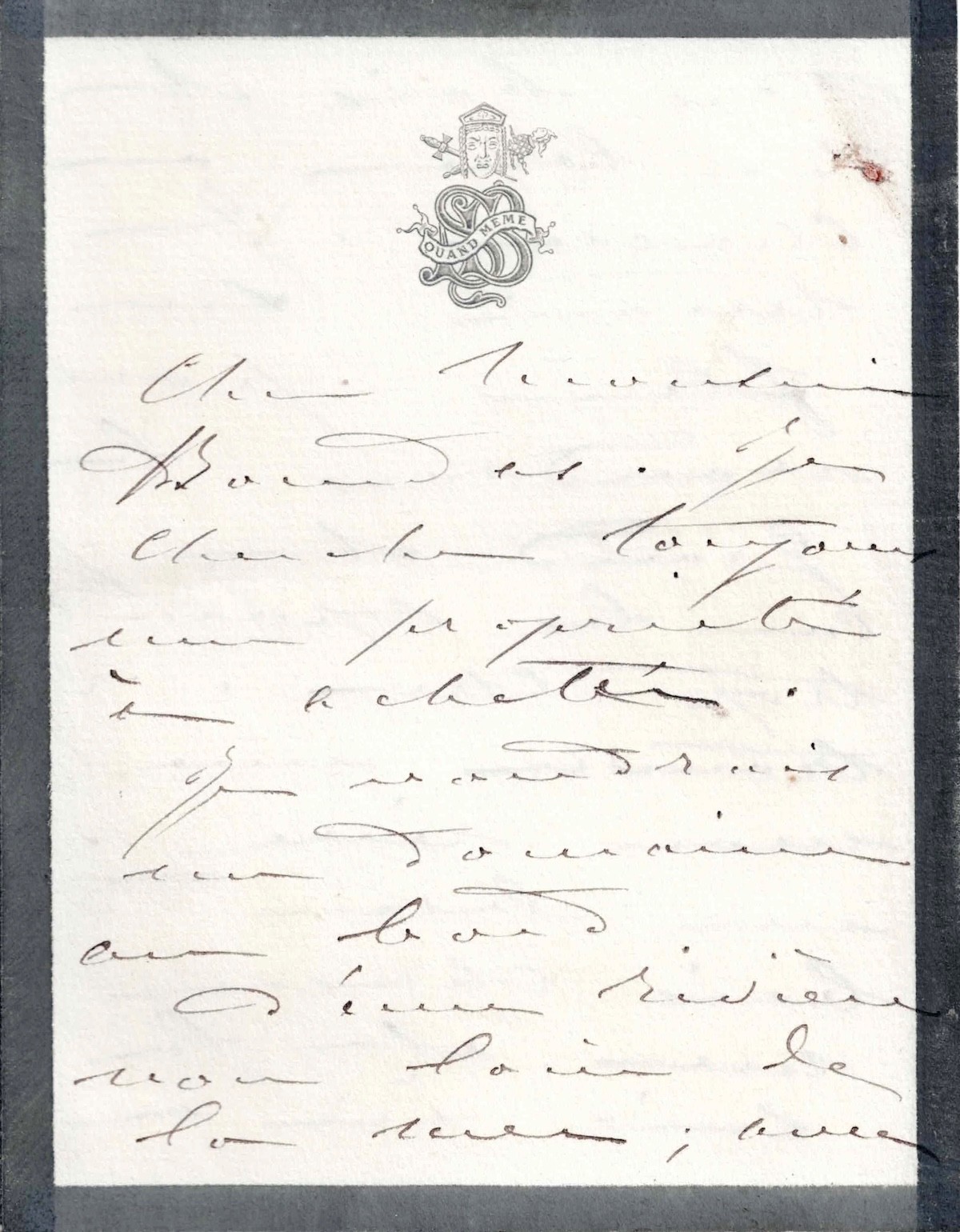 Sarah BERNHARDT looking for a house in Brittany - signed autograph letter. 1892