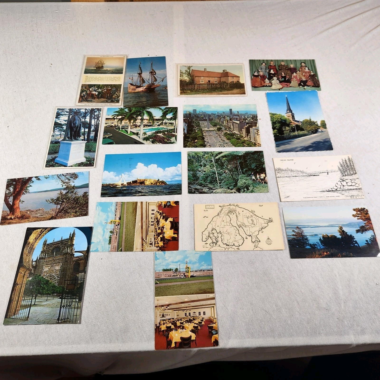 Lot of 16 Vintage Post Cards Mayflower, Dolls, Florida, Sweden, Late 1960\'s Lot of 16 Vintage Post Cards Mayflower, Dolls, Florida, Sweden, Late 1960\'s