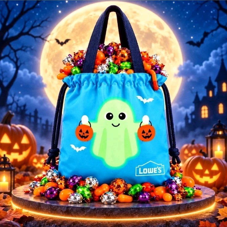 Lowe’s Rewards Trick or Treat Tote Bag Limited Edition Glow In The Dark