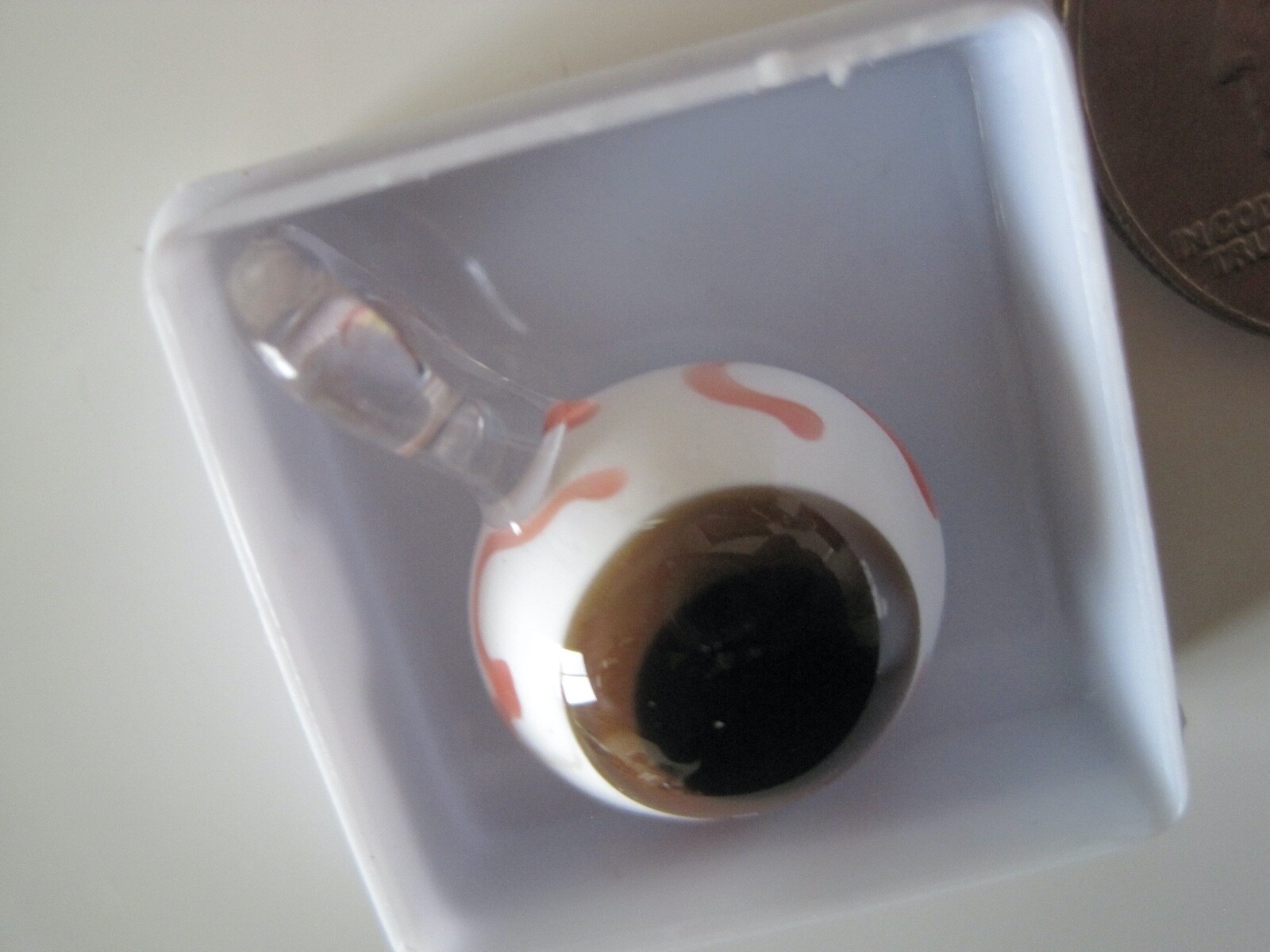 Bloodshot Eye Pendant Hand Blown NEW by Sam\'s Love Glass Bloodshot Eye Pendant Hand Blown NEW by Sam\'s Love Glass