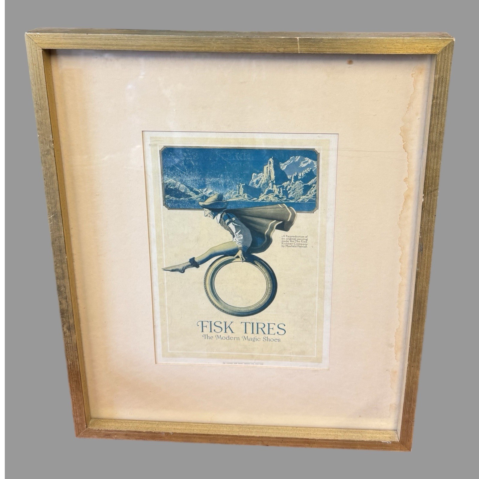 Vintage Art Deco Maxfield Parrish Fisk Tires Advertising Print Vintage Art Deco Maxfield Parrish Fisk Tires Advertising Print