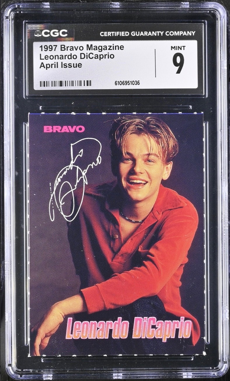 1997 LEONARDO DICAPRIO CLAIRE DANES (back side of card) Trading Card Bravo CGC 9 1997 LEONARDO DICAPRIO CLAIRE DANES (back side of card) Trading Card Bravo CGC 9