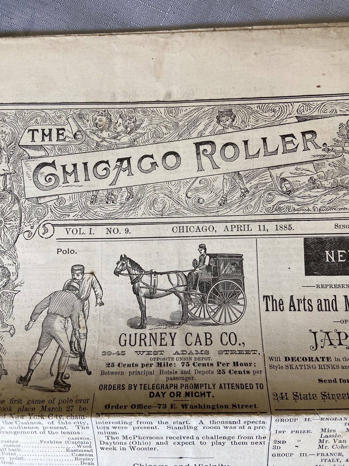 Vintage 1885 The Chicago Roller Newspaper