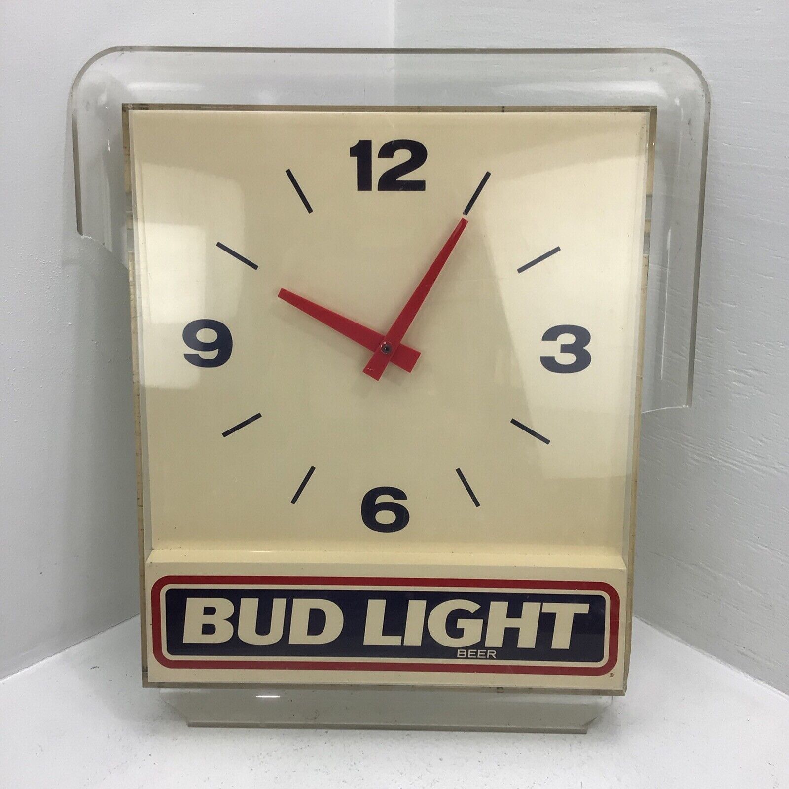 Vintage 1991 Bud Light Backbar Battery Clock, Non-Working