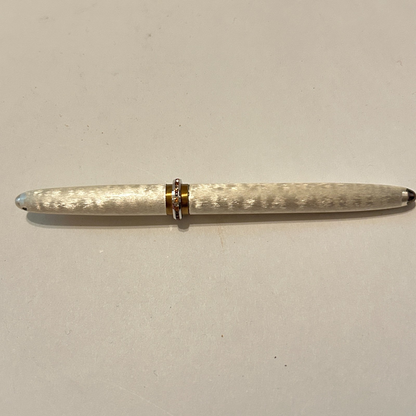 Vtg 1950s Lady Sheaffer Skripsert White Fountain Pen Rhinestones Moiré Vtg 1950s Lady Sheaffer Skripsert White Fountain Pen Rhinestones Moiré