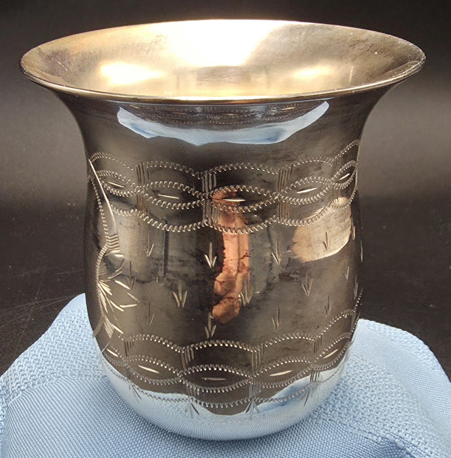 1800's French H. Ruolz G84 Silver Flared Top Kiddush Tumbler Cup