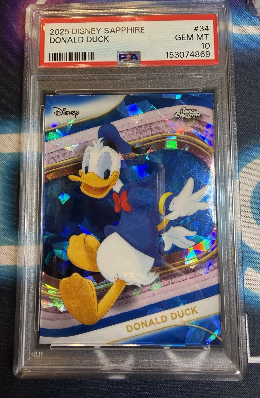 2025 Topps Chrome Sapphire Disney Donald Duck PSA 10 2025 Topps Chrome Sapphire Disney Donald Duck PSA 10