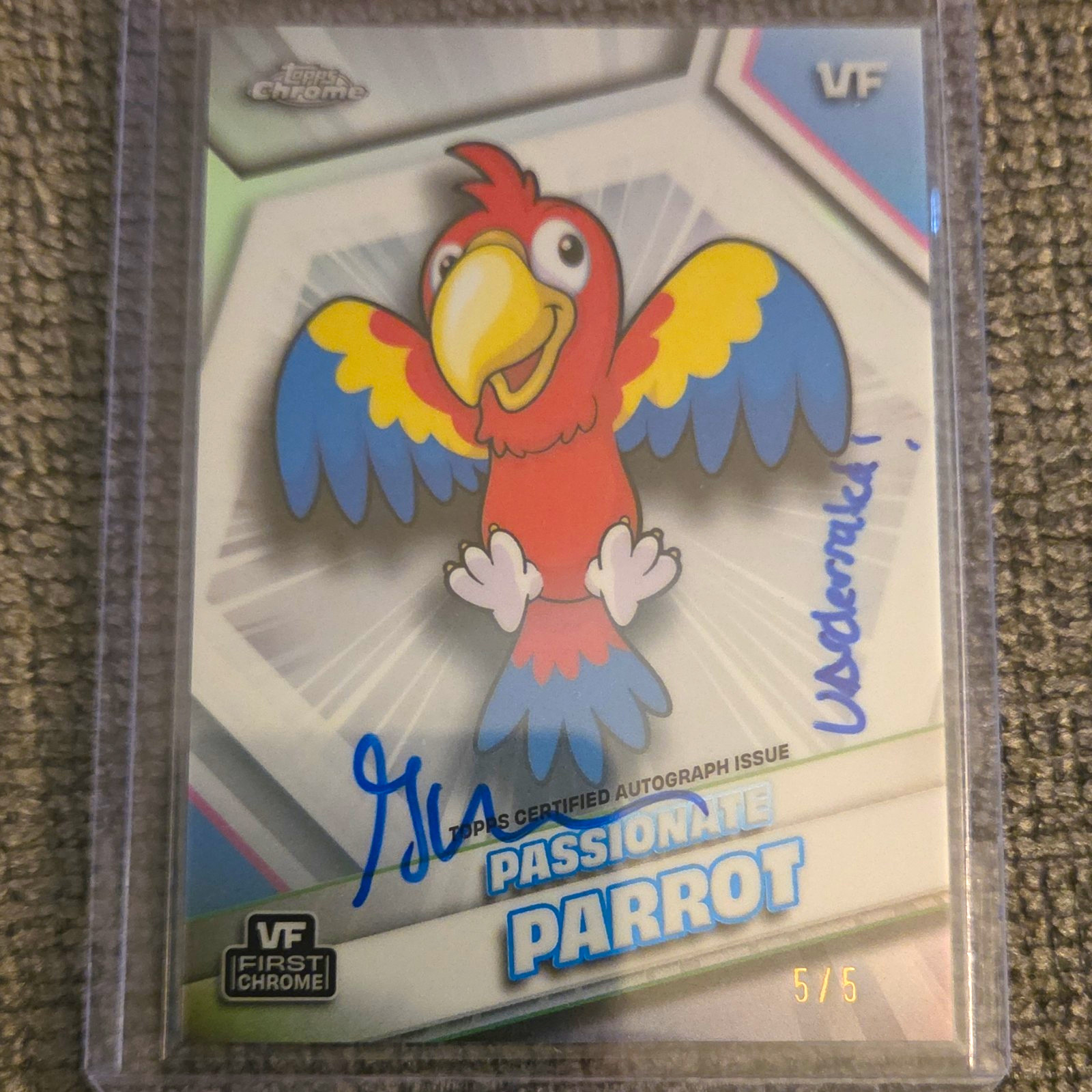 2026 Topps Chrome VeeFriends #132 Passionate Parrot Auto 5/5 Only One Inscribed 2026 Topps Chrome VeeFriends #132 Passionate Parrot Auto 5/5 Only One Inscribed