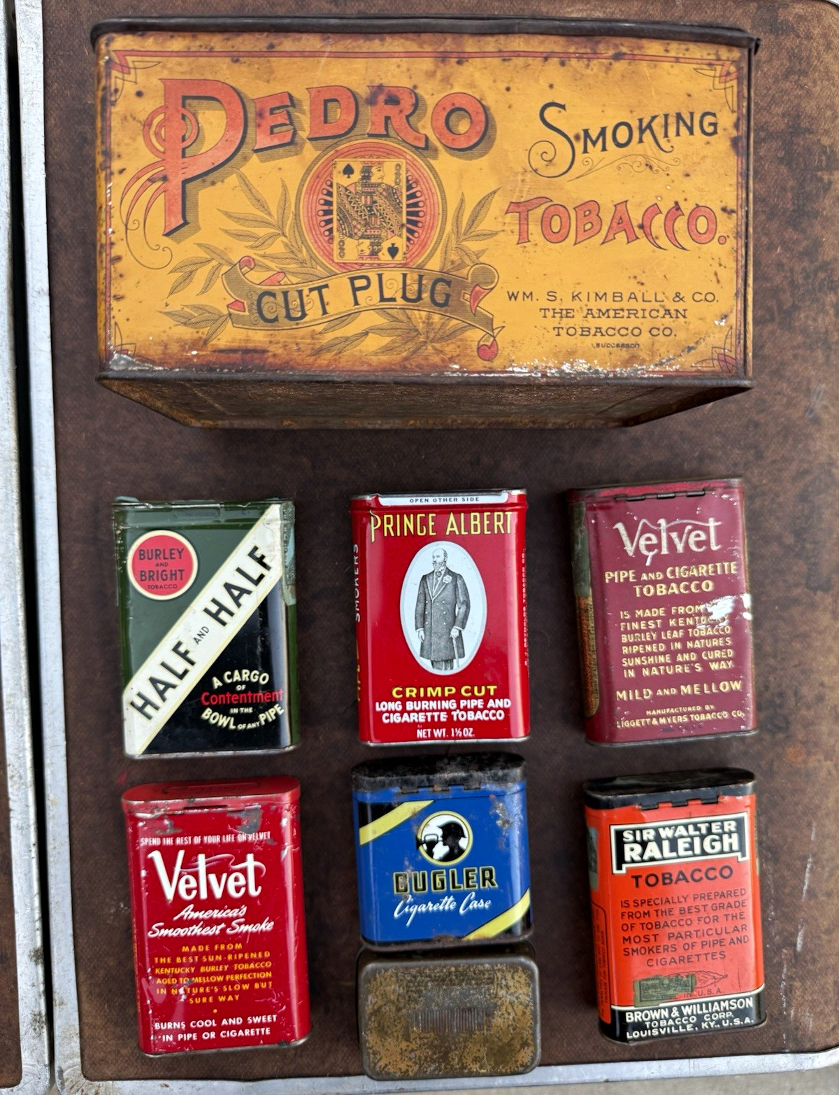 Vintage Antique Tobacco Tin Lot Vintage Antique Tobacco Tin Lot