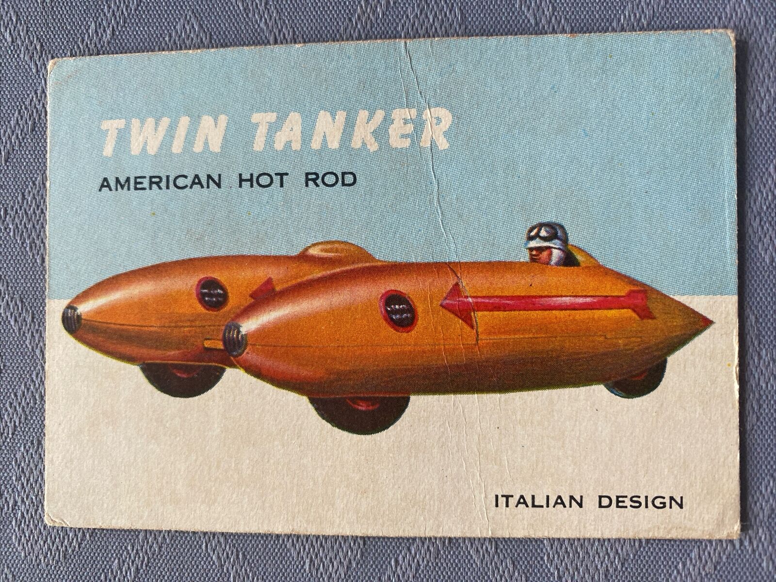 1954 Topps World on Wheels #43 Twin Tanker American Hot Rod Italian Design VG￼