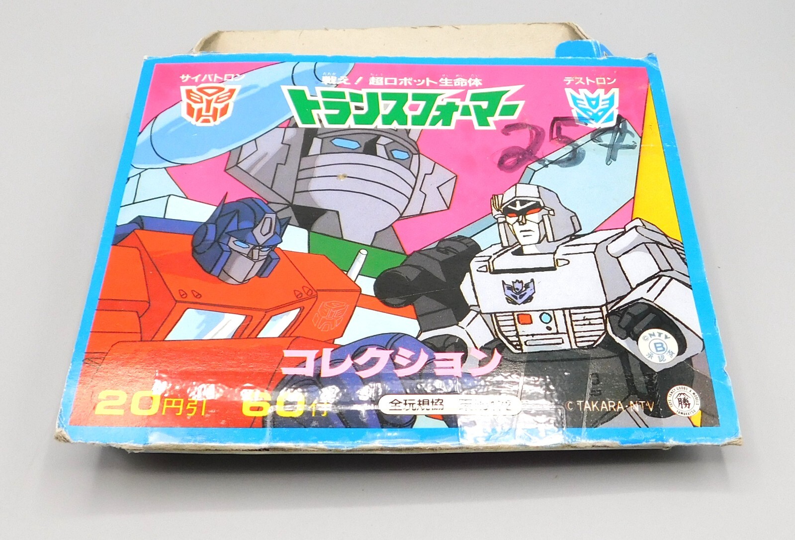 1985 Takara Transformers G1 Menko Partial Box with 24 Sealed Packs 1985 Takara Transformers G1 Menko Partial Box with 24 Sealed Packs