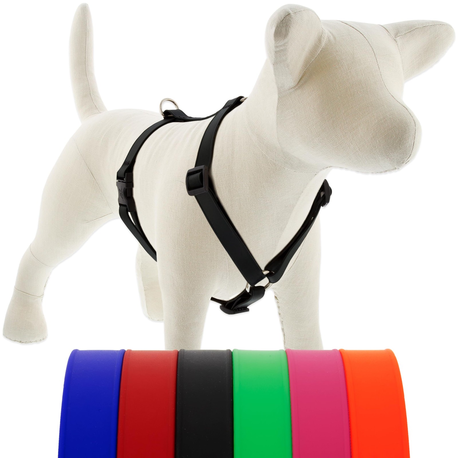 LupinePet Splash Waterproof Dog Harness, Medium, Black, 3/4\ LupinePet Splash Waterproof Dog Harness, Medium, Black, 3/4\