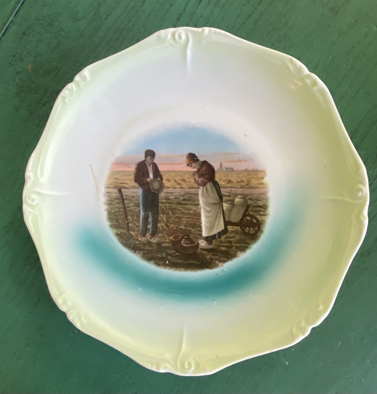 Jean Francois Millet The Angelus Farmers Praying Field Antique Plate Rare Jean Francois Millet The Angelus Farmers Praying Field Antique Plate Rare
