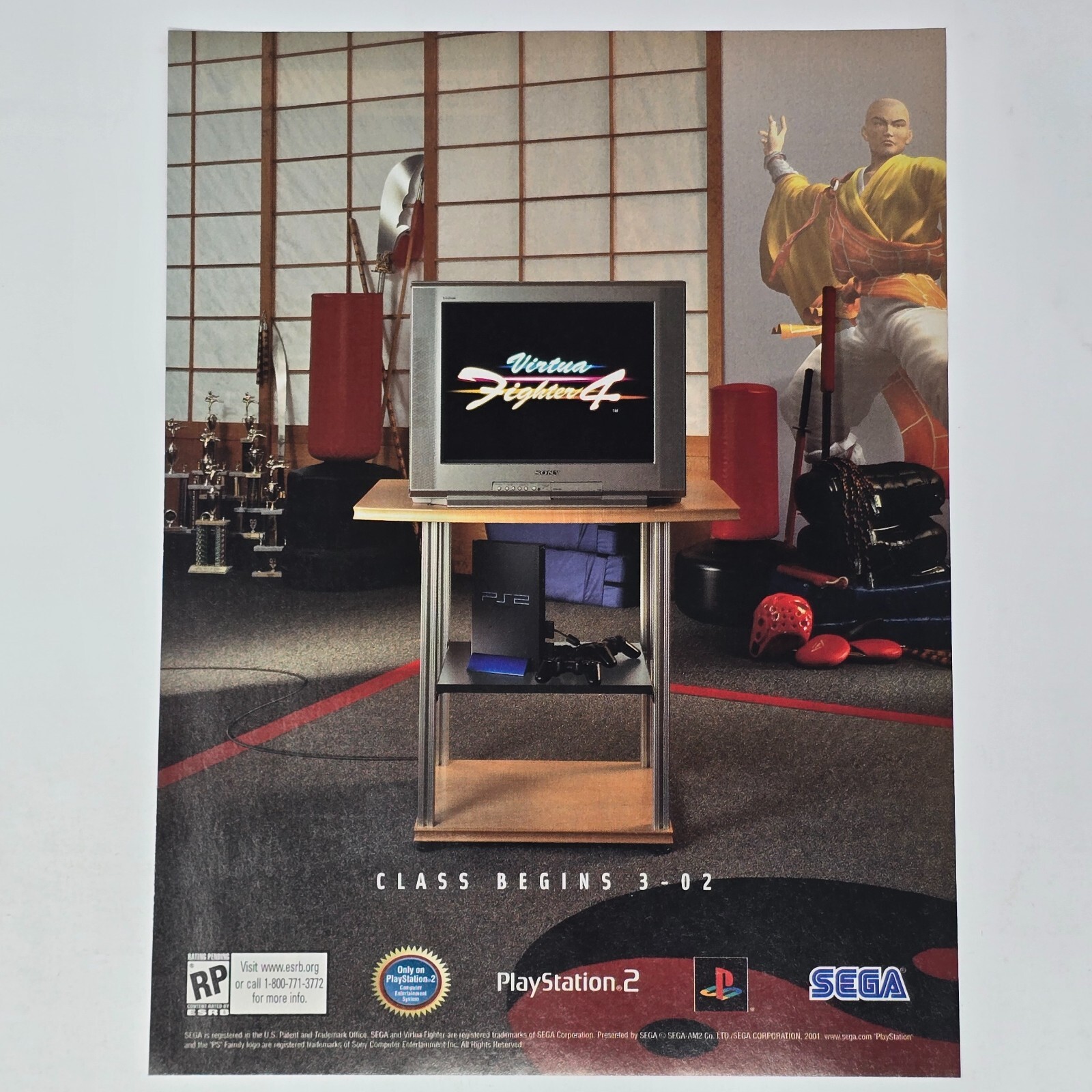 Virtua Fighter 4 PlayStation 2 PS2 Sega Class Begins Print Ad/Poster Promo Art