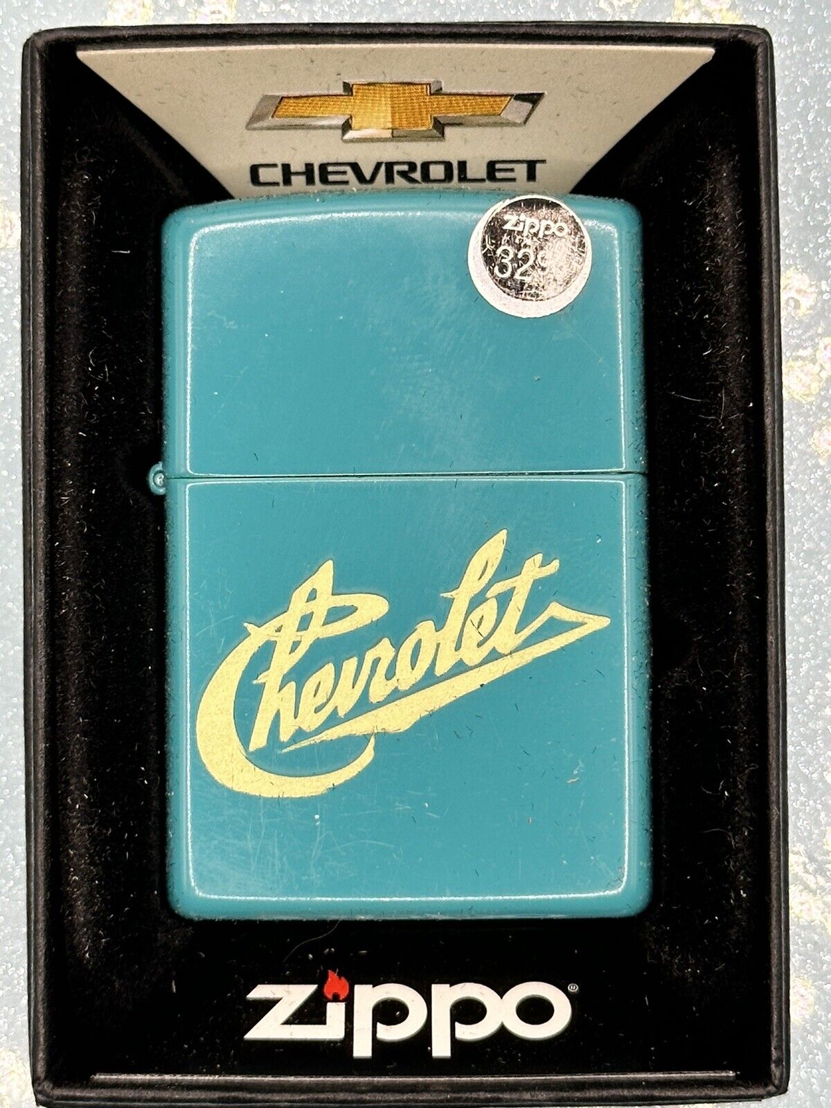 2022 Chevrolet Turquoise Blue Zippo Lighter NEW