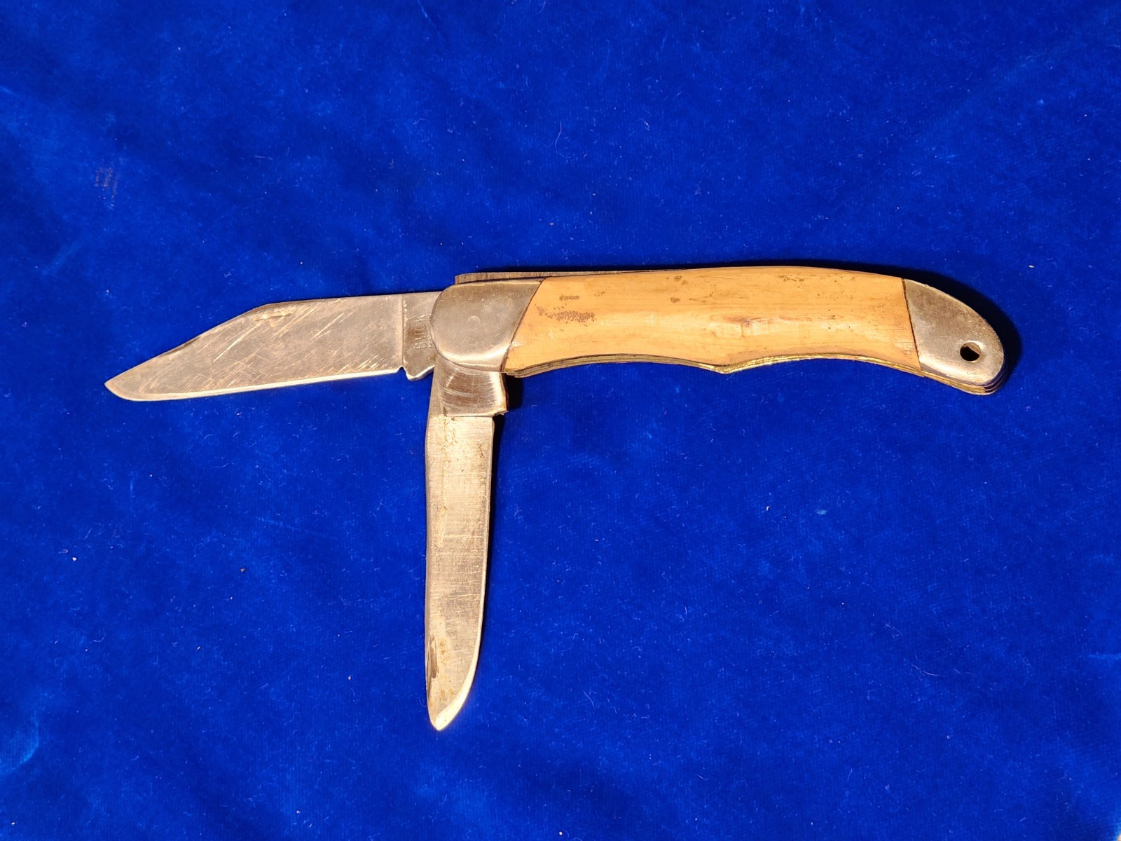 Vintage Buck 317 USA Trailblazer 2-Blade Folding Knife Customized Wood Handle