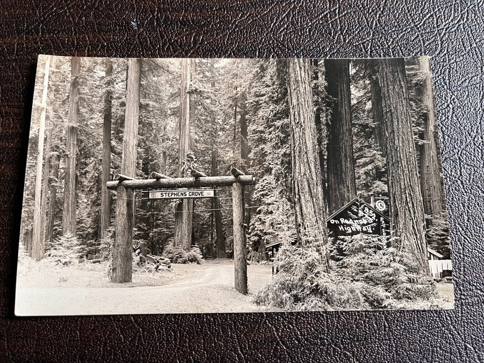 RPPC Redwood Highway California Entrance to Stephen's Cove - 1920s era RPPC Redwood Highway California Entrance to Stephen's Cove - 1920s era