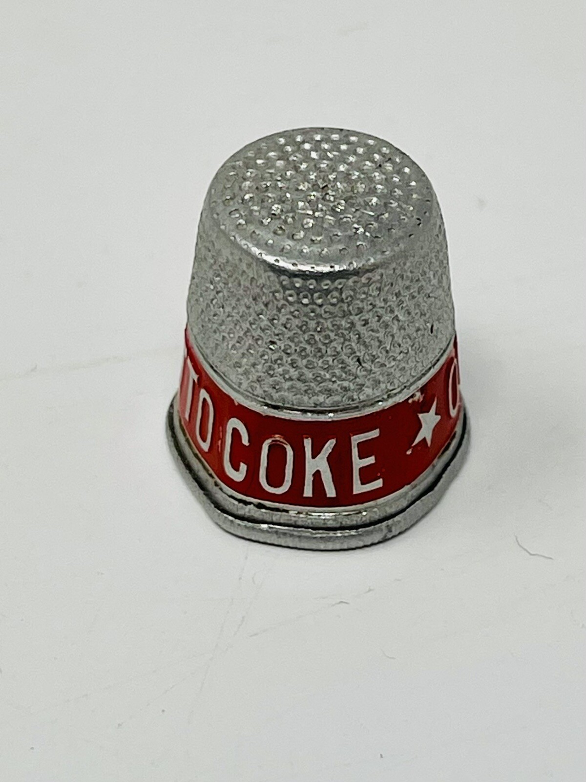 Vintage metal Coke Thimble “ OTTO COKE “ Collectible Red Logo Vintage metal Coke Thimble “ OTTO COKE “ Collectible Red Logo