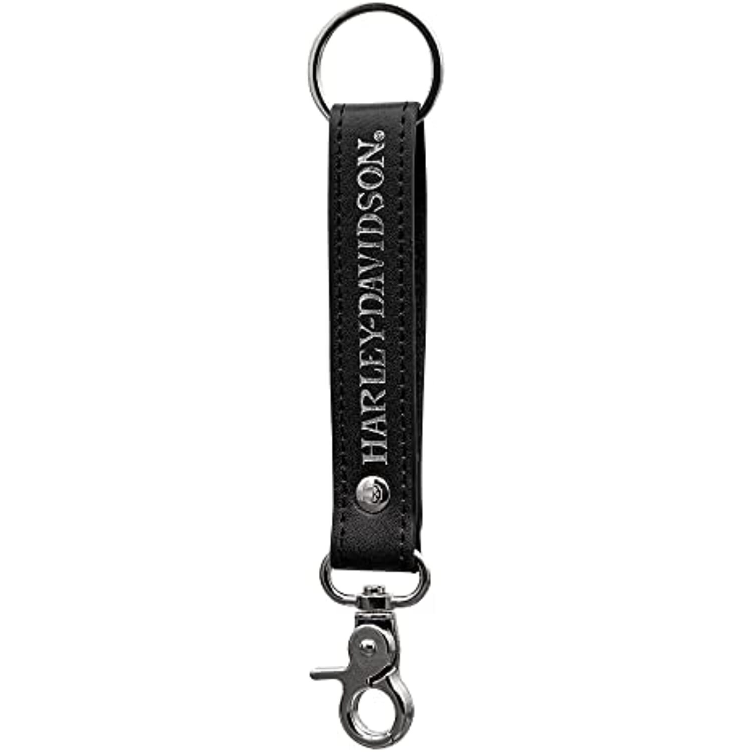 Harley-Davidson Black Vinyl Strap Key Chain with Silver Text Willie G 4542 Harley-Davidson Black Vinyl Strap Key Chain with Silver Text Willie G 4542