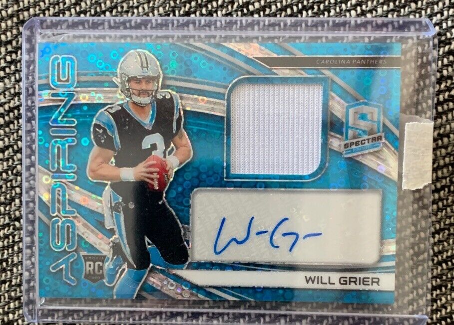 Will Grier Auto 2019 Panini Spectra Aspiring Rookie Patch Autograph /75 Panthers