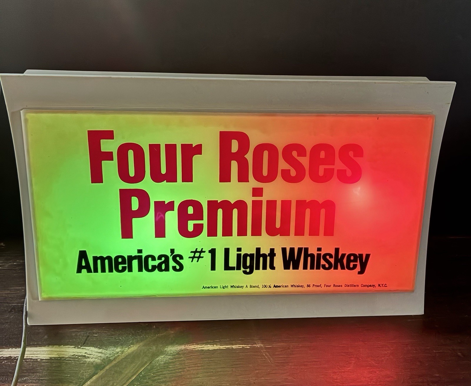 Vtg 1970s Four Roses Light Whiskey Flashing Sign Works + 21 Extra Bulbs