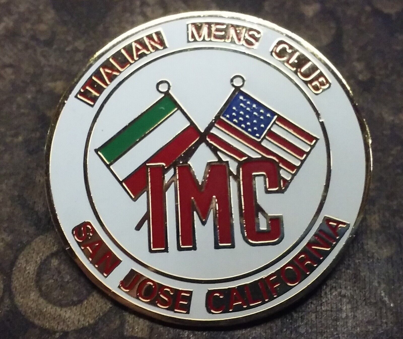 IMC Italian Men's Club pin badge San Jose California