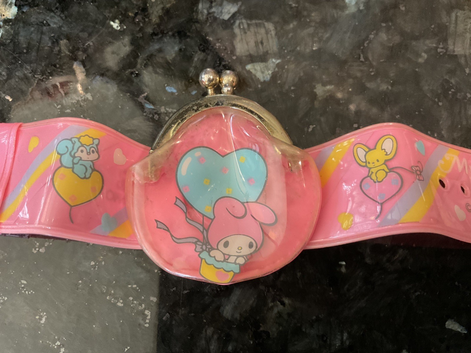 RARE My Melody Sanrio Vintage 1985 Wrist Kiss-Lock Coin Purse