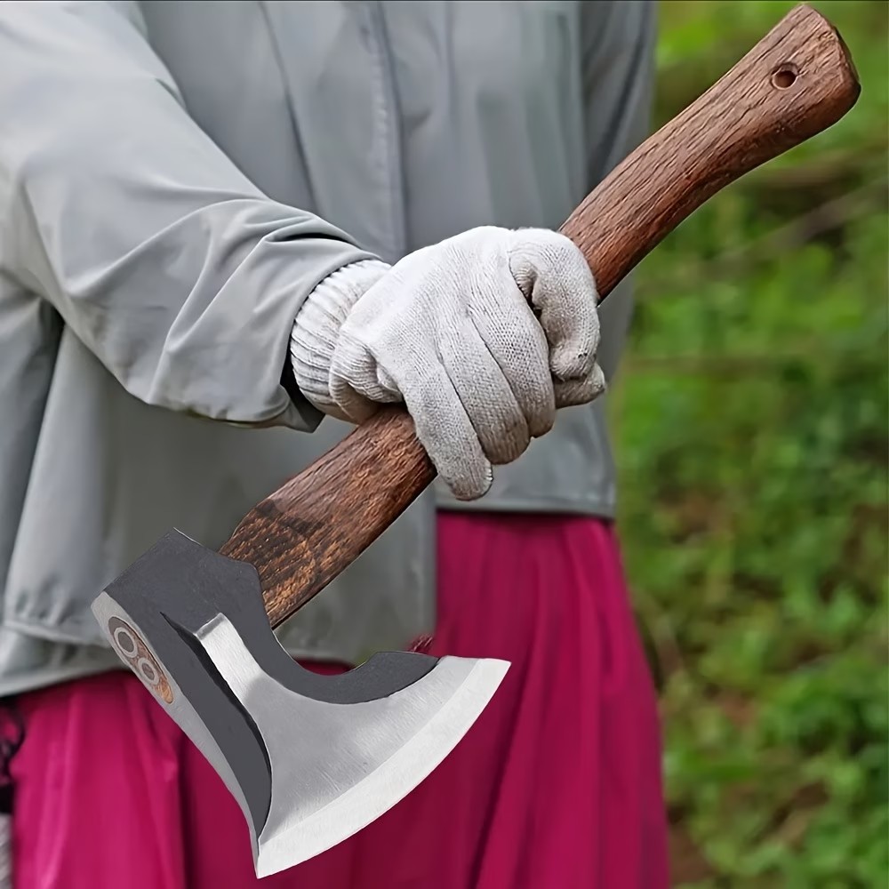 Axe, Professional 12.01-inch Backyard Axe, Carbon Steel Forged Axe with Wooden H Axe, Professional 12.01-inch Backyard Axe, Carbon Steel Forged Axe with Wooden H