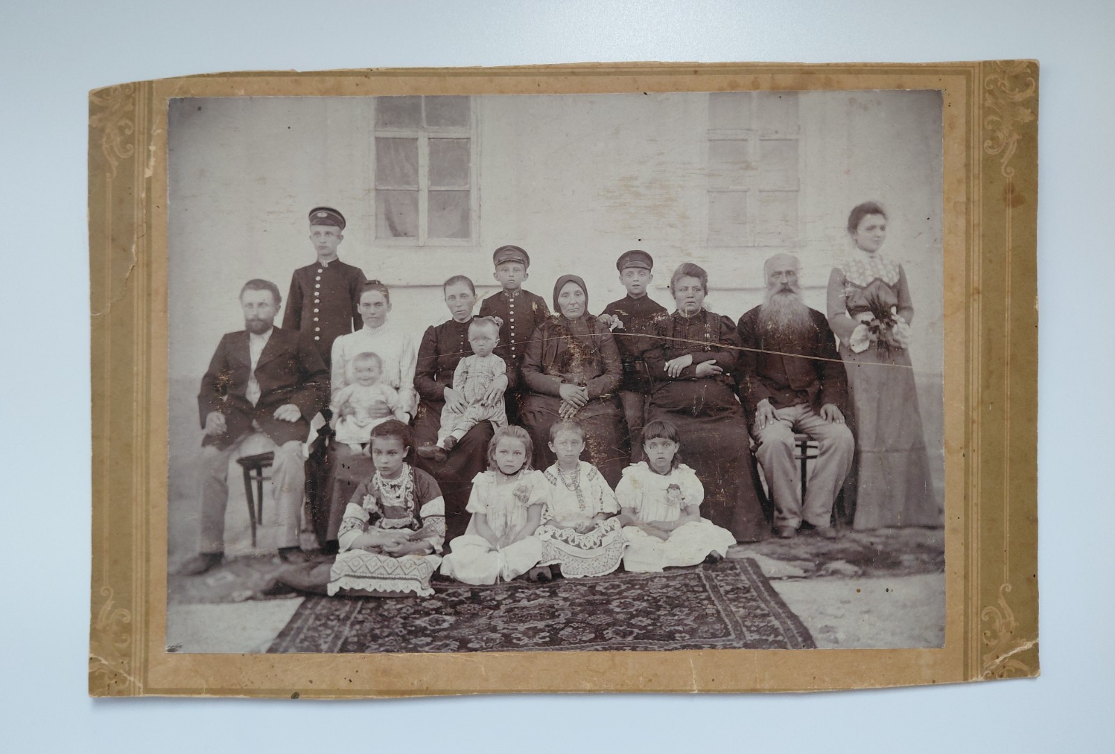 1902 Ukrainian Family Photo Girls Vyshyvanka Folk Costume Gymnasium Boys Antique