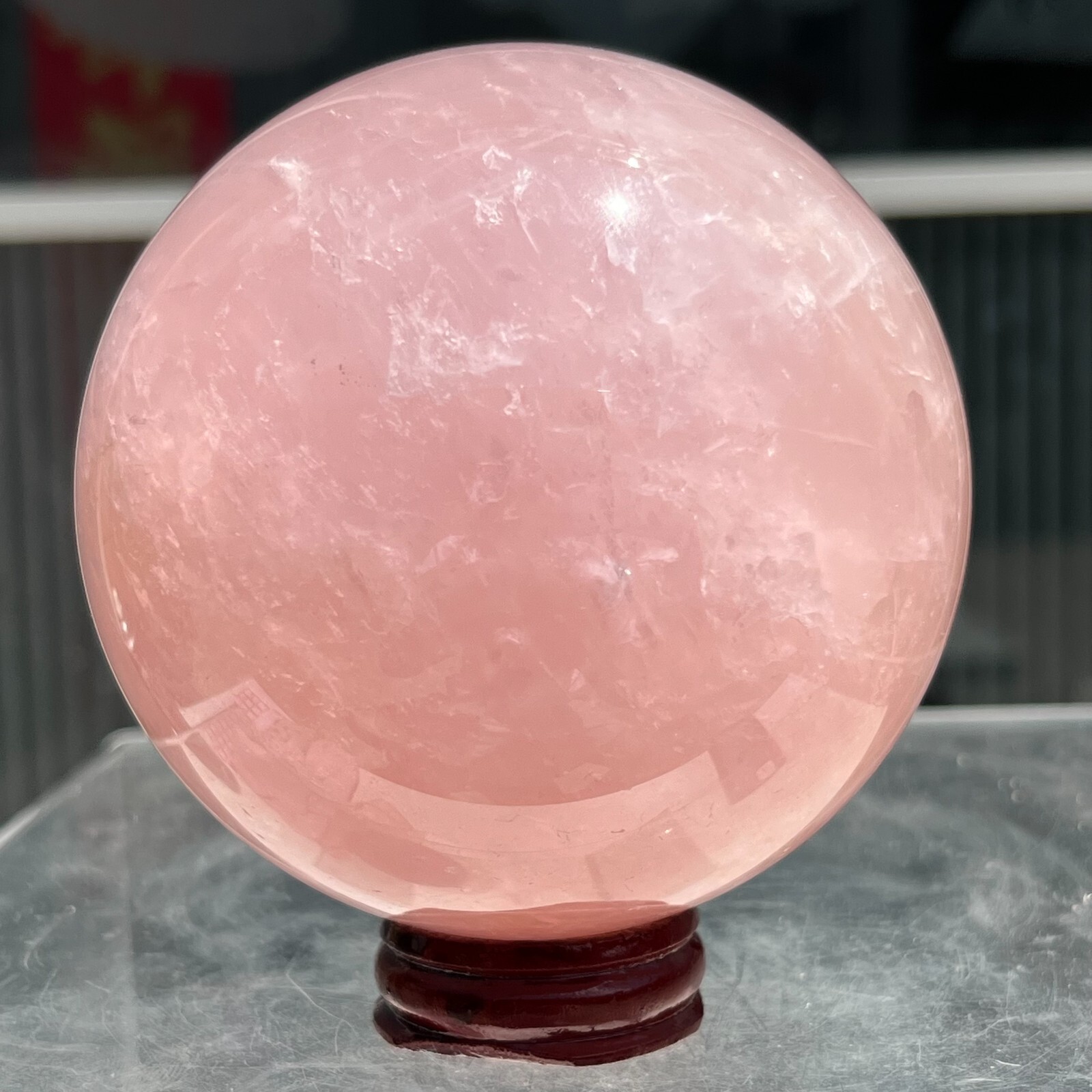 1010g Gorgeous Natural Pink Rose Quartz Crystal Sphere With Star Reiki Healing 1010g Gorgeous Natural Pink Rose Quartz Crystal Sphere With Star Reiki Healing