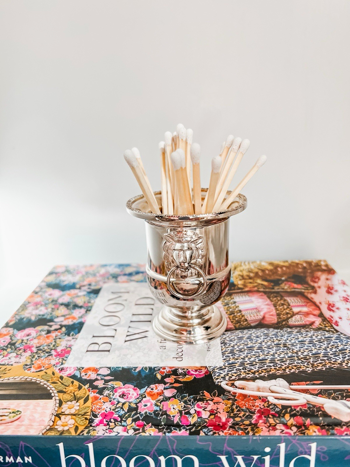 Vintage Silver Plate Mini Urn Match Holder Cup with Lion Head Ring Handles Vintage Silver Plate Mini Urn Match Holder Cup with Lion Head Ring Handles