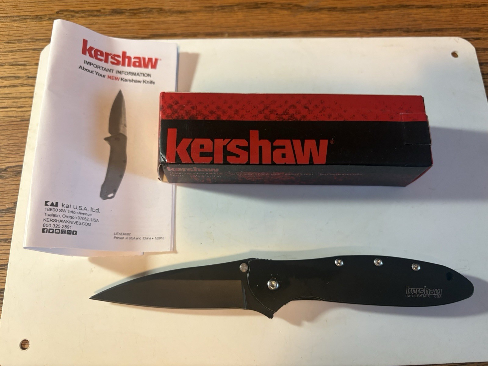 Kershaw BLACK 1660 OL Folding Knife Ken Onion SpeedSafe MADE USA NIB Kershaw BLACK 1660 OL Folding Knife Ken Onion SpeedSafe MADE USA NIB