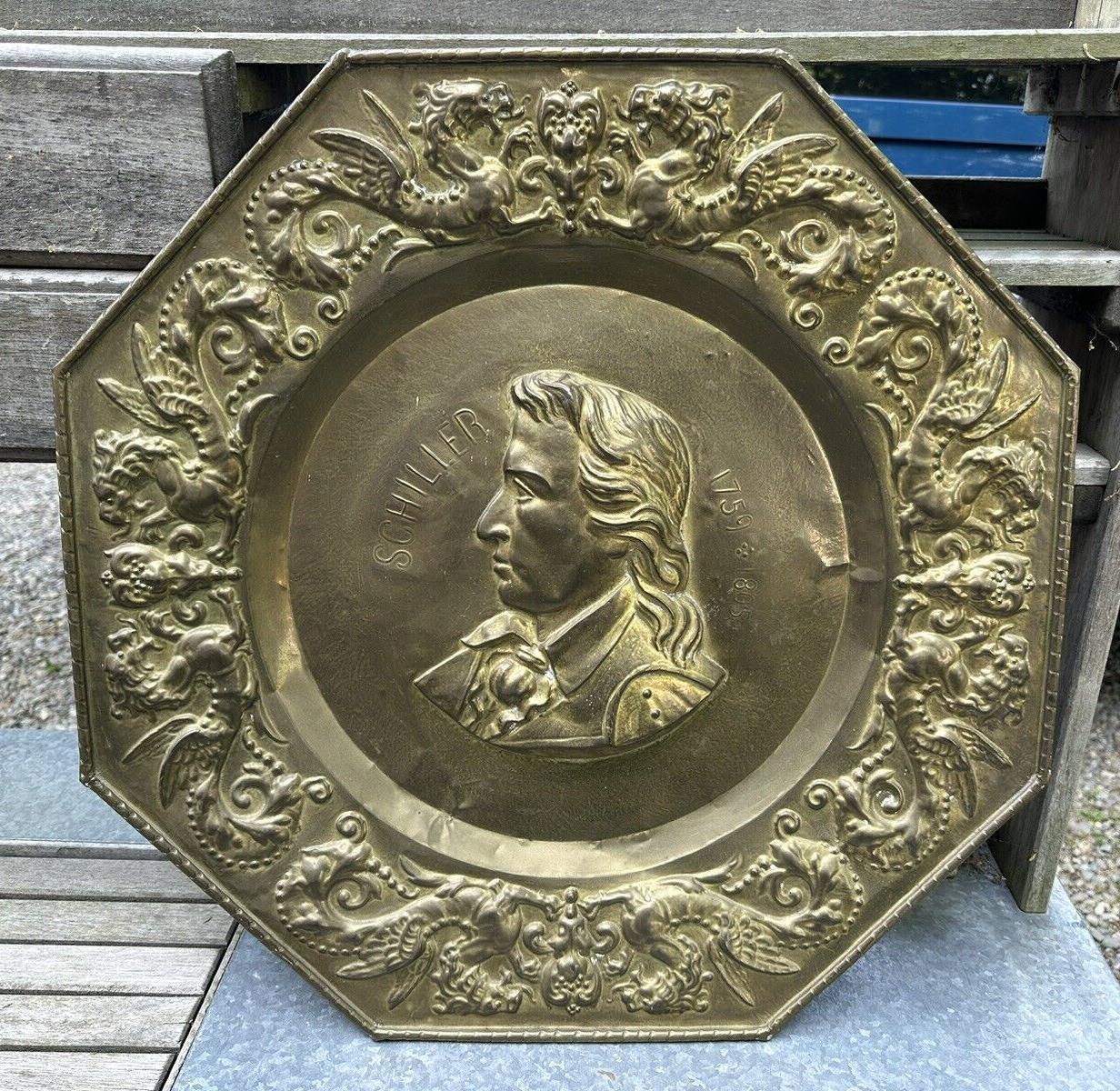 Antique Victorian Stamped Brass Repousse 23.25\