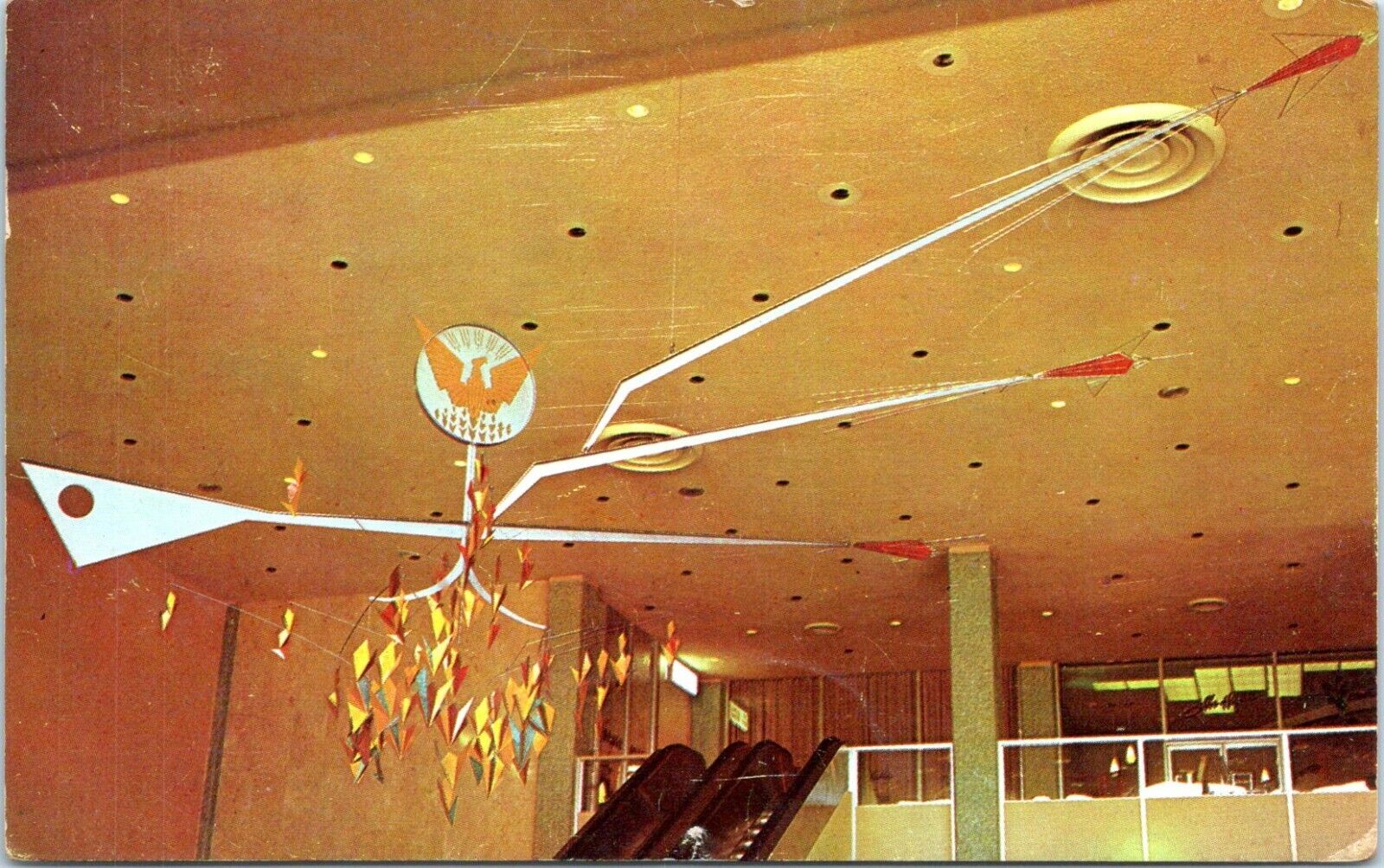 1962 Atlanta Air Transporation Terminal Airport Interior View Mobile Postcard FK