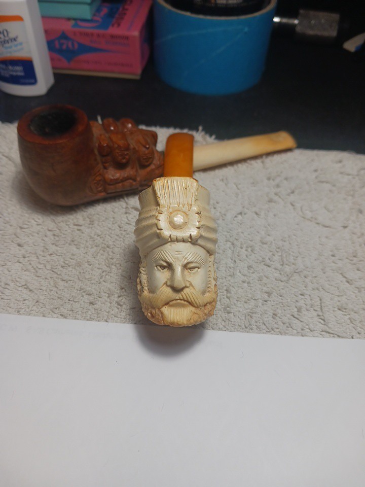 Vintage Antique Meerschaum Sultan Smoking Pipe + Another Vintage Pipe Lot Of (2) Vintage Antique Meerschaum Sultan Smoking Pipe + Another Vintage Pipe Lot Of (2)