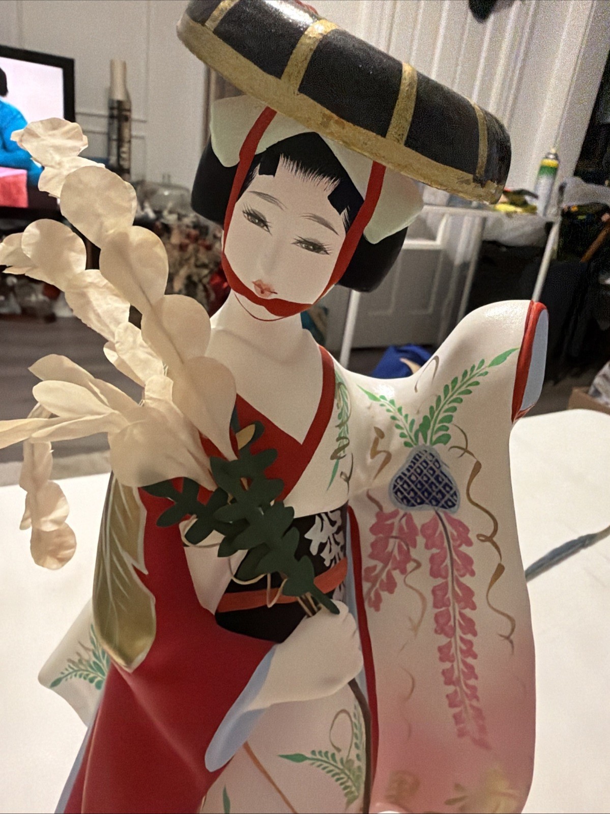 Vintage Hakata Doll Japanese Maiko Geisha Wisteria Dancer 12