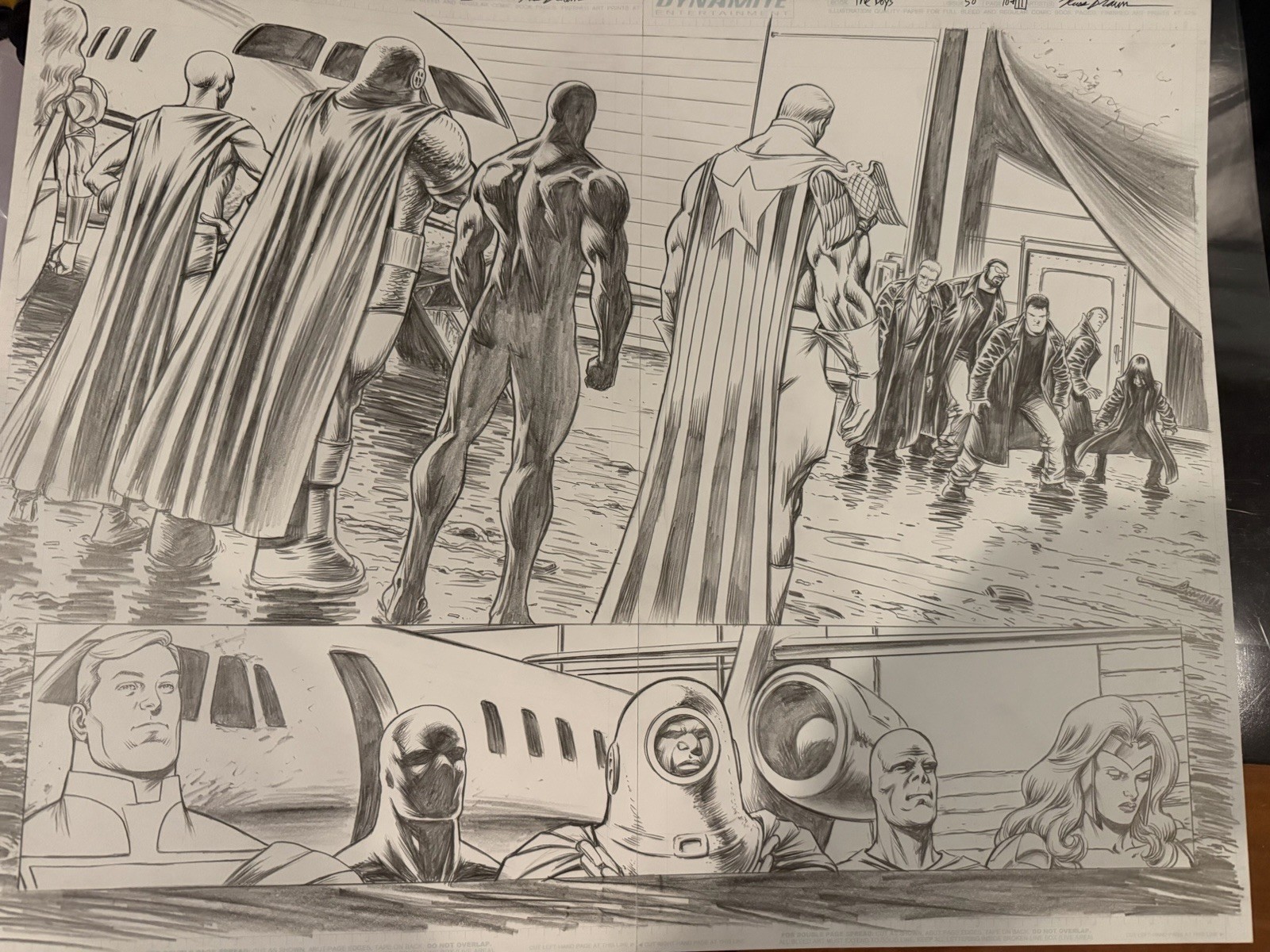 The Boys Original Comic Art Interior Splash Page Signed Russ Braun,  21”x17” #50