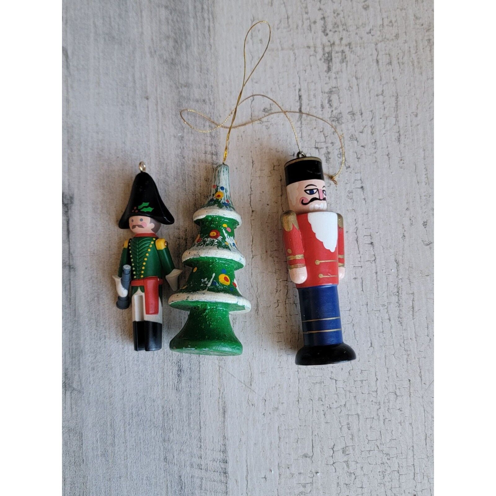 Mini solider Trumpet wooden tree Christmas Xmas ornament