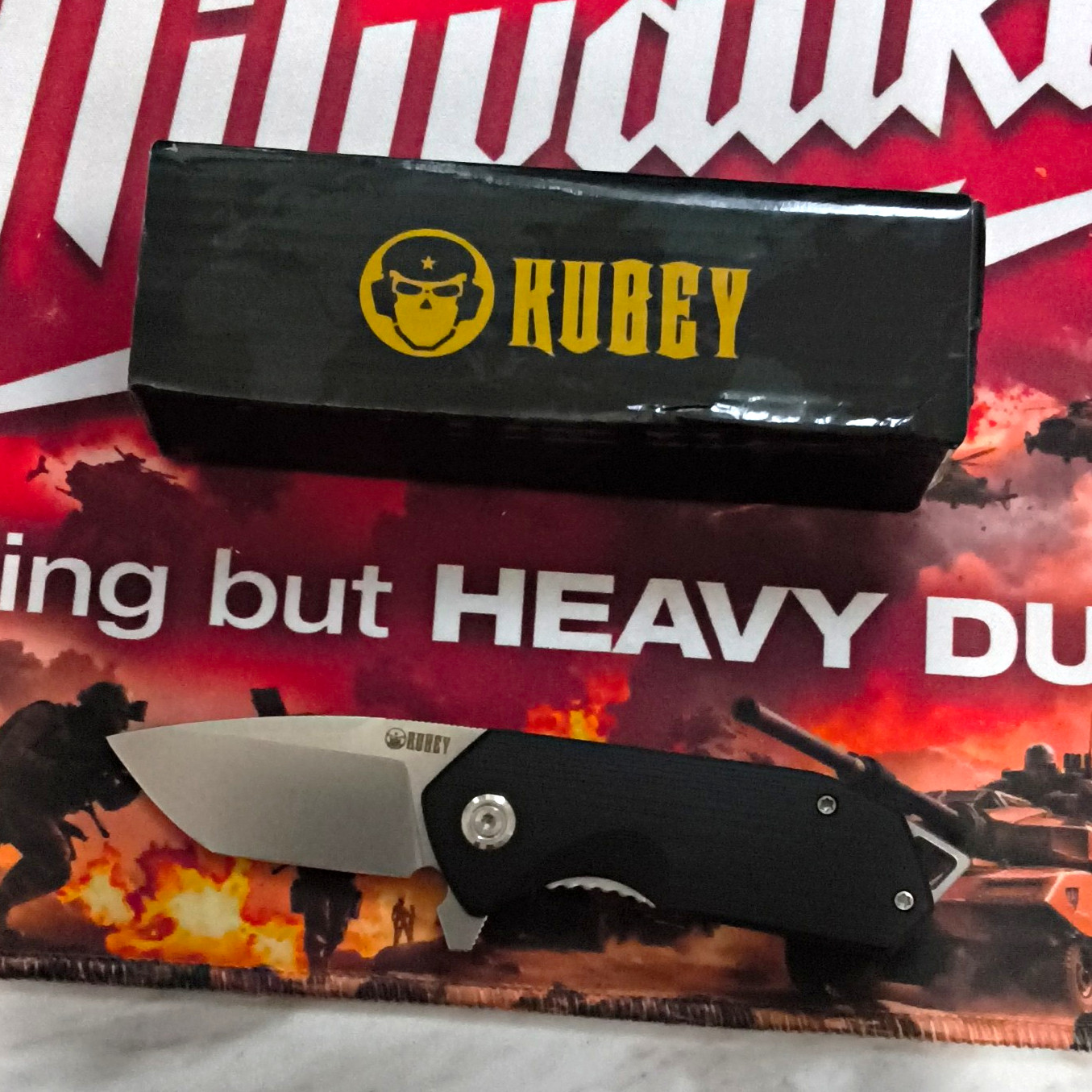 KUBEY KU203A Pocketknife Manual Liner Tanto Plain D2 G10 Black Pocket Clip KUBEY KU203A Pocketknife Manual Liner Tanto Plain D2 G10 Black Pocket Clip